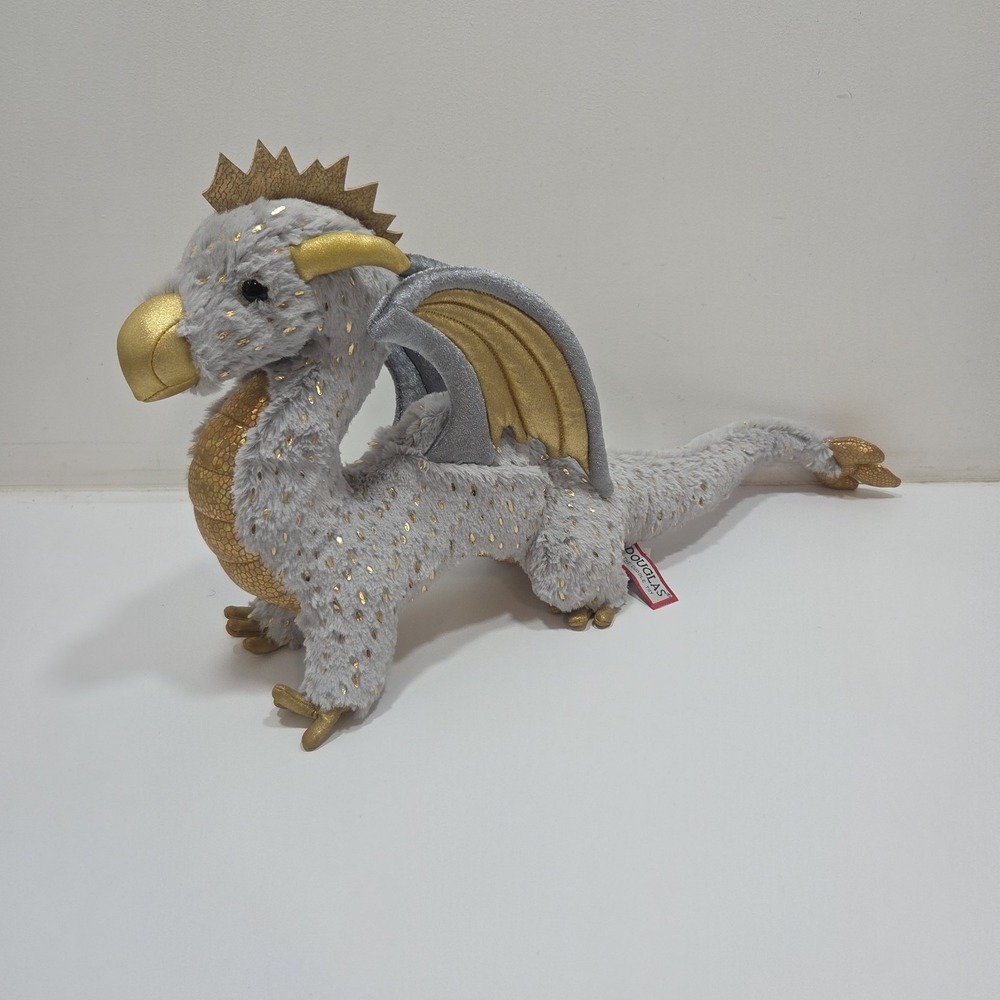 Douglas Cuddle Toy Dragon Silver Gold Midas #730 2021